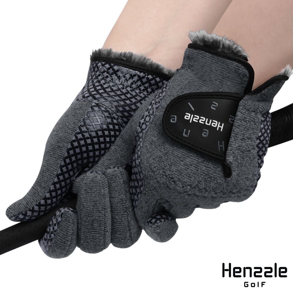 HJグローブメンズブラック冬パフォーマンスゴルフグローブ XL HENZZLE 冬用 ゴルフグローブ 男⁄女